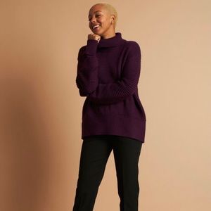 Ash Turtleneck Sweater in Heather Plum Wine